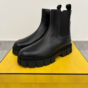 Fendi Black Ankle Boots with Chunky Sole